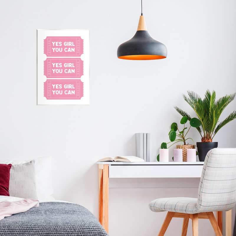 «Yes Girl You Can billets», plaque murale par lettrée et doublée, H 15 po x l 10 po