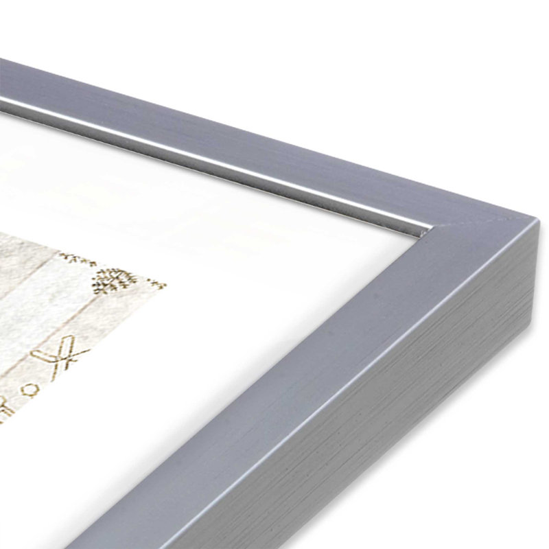 Impression d'arbre de Noël rustique doré, Cadre simple en chrome poli, bois massif, H 21,75 po x l 21,75 po