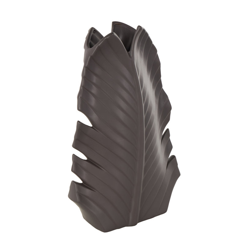 Vase décoratif Cole and Grey, H 17,4 po x l 11,55 po x P 4,5 po, Noir