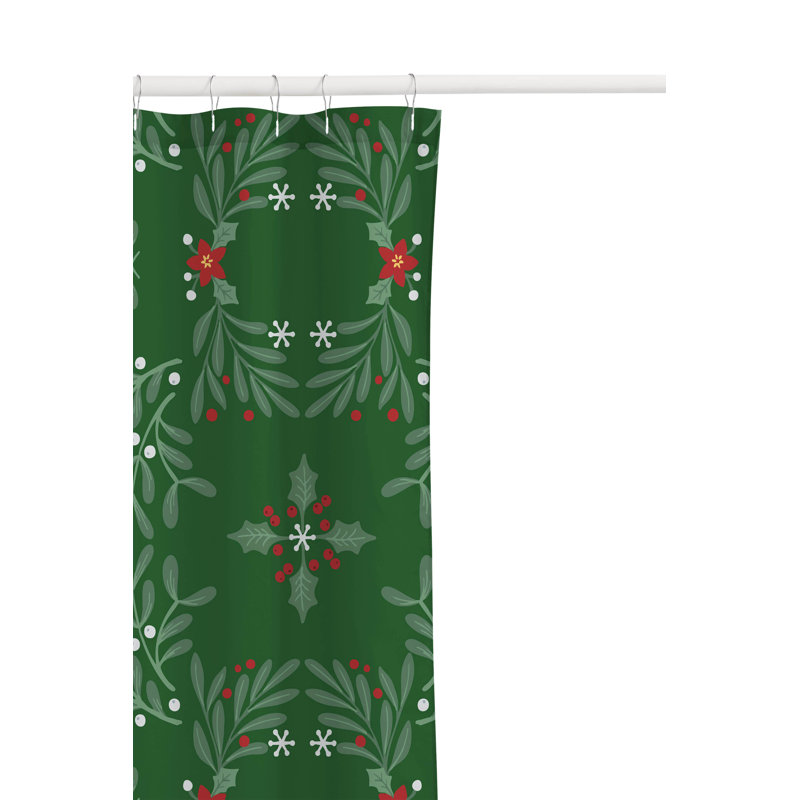 Rideau de douche ultra-mince Winter Mistletoe, À feuilles persistantes