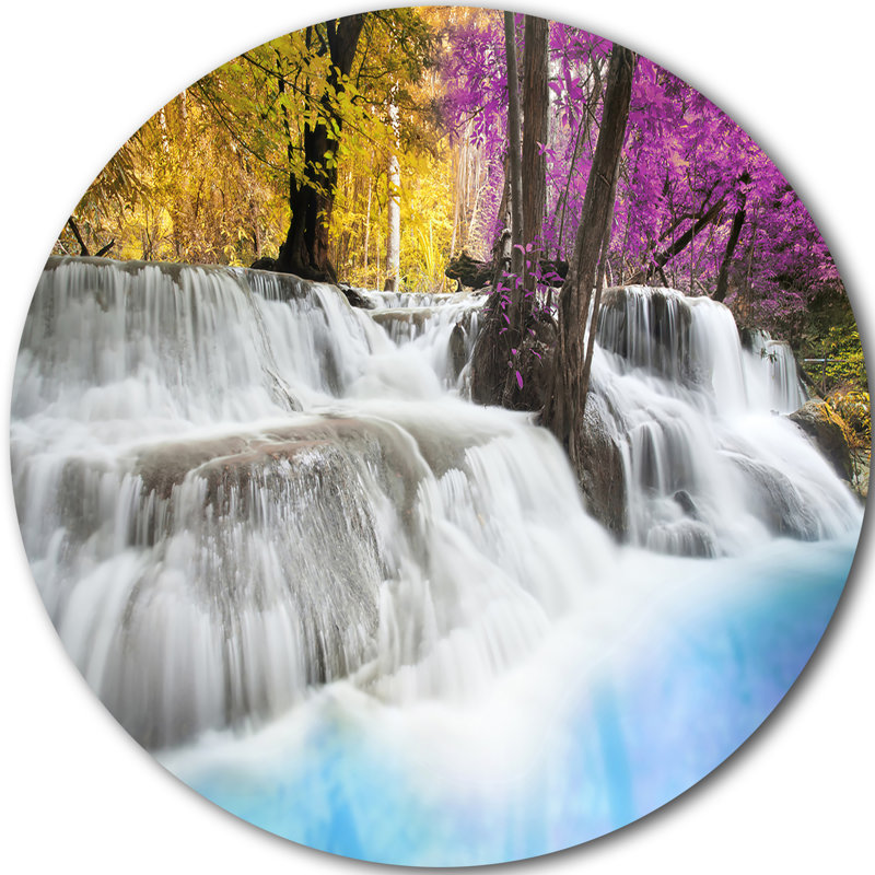 « erawan cascade », reproduction de photo sur métal, H 38 po x l 38 po x P 1 po