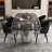 Tempered Glass Stainless Steel black Dining Table-1003059329