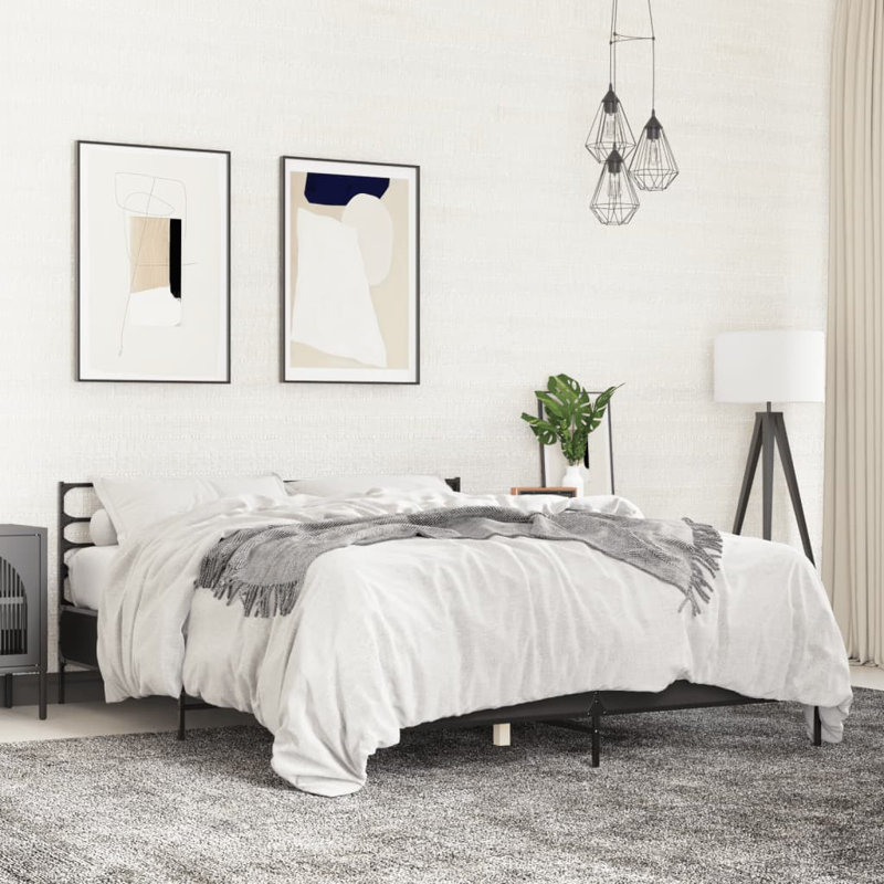 Achillefs Bed, European Kingsize (160 x 200cm), Black