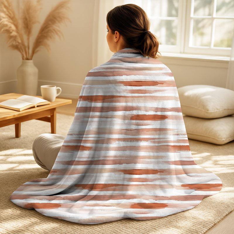 Couverture bohème Boho Earthy Striped