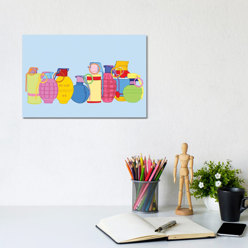 Candy Coated Grenades by Jaymie Metz - Wrapped Canvas Painting, 20.32 cm H x 30.48 cm W