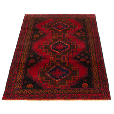 Tapis rouge foncé Lynnisha 3 pi 9 po x 6 pi 3 po