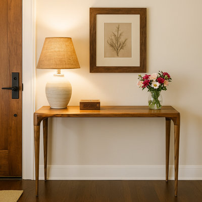 Walnut Console Table - Wooden Entryway Table