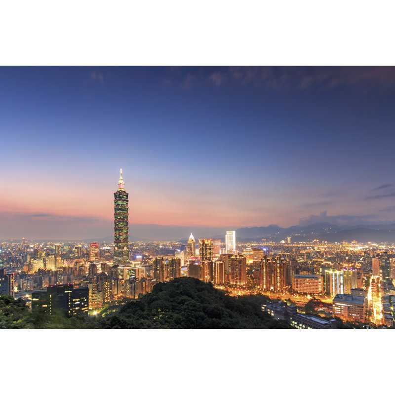 Taipei by Night 1 Piece Wrapped Canvas Wall Art, 20cm H x 30cm W