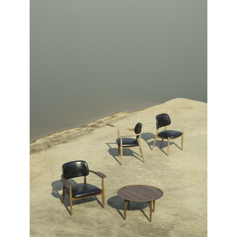 Slow Upholstered Dining Chair, Natural Walnut, Divina Melange 120