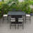 7-Piece Patio Dining Bar Set Aluminum Rectangular Fire Pit Table With Tank Holder And 6 Barstool With Removable Cushions Chelsea Collection-106599305