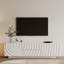 Console de télévision de 58 pouces avec conception unique à spirale ondulée, armoire de rangement et 2 tiroirs pour les espaces de vie modernes