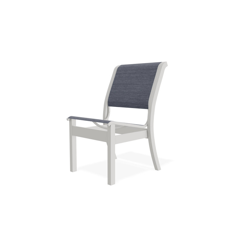 Chaise d'appoint empilable en polymère de qualité marine Leeward Sling, Neige, Mavi