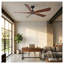 Ventilateur de plafond 60 pouces Modern Farmhouse avec pales en bois de noyer noir massif et finition noir mat