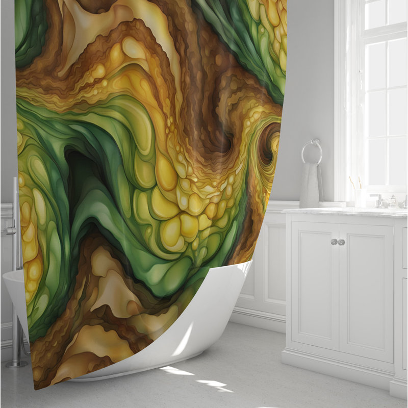Rideau de douche abstrait, H 72 po x l 70 po
