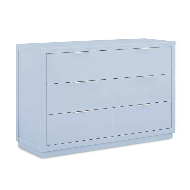 Delta Children Forever 6 Drawer Dresser - Naturals Collection, Blue/Silver