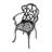 3-Piece Set Of Cast Aluminum Patio Furniture  With Black Frame And Off-White Seat Cushions-1973831265
