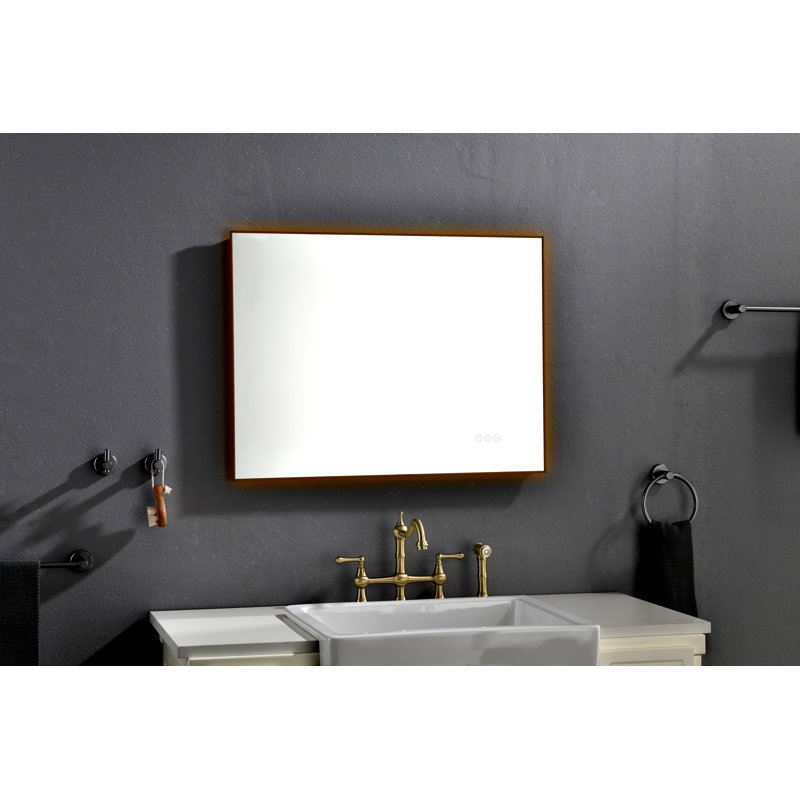 LED Bathroom Vanity Mirror With Backlight For A Stylish And Functional Bathroom Experience, Gun Ash, 24" x 32"
