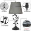 Lampe de chevet traditionnelle grise avec base noire