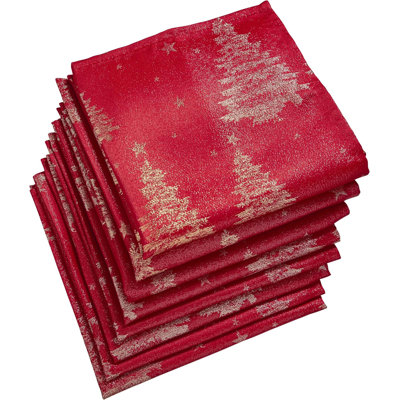 Ameetha Polyester Christmas Tree Square Napkin