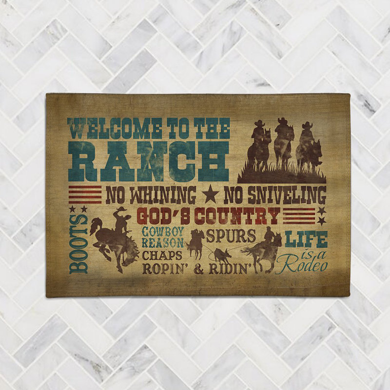 Tapis chenille Welcome to the Ranch Welcome to the Ranch, Rectangle 4 pi x 6 pi