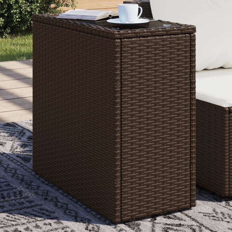 Beline Rectangular Wicker Outdoor Side Table , 27.5cm cm W 58cm cm D