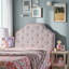 Tête de lit double capitonnée en tissu gris clair - Tête de lit réglable en bois massif et pieds en métal avec garniture cloutée-1479868488