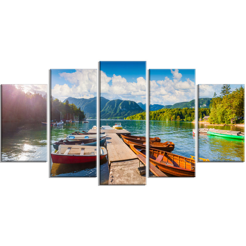 « bohinj lake ensoleillé », ensemble de 5 reproductions de photos sur toiles tendues