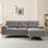 Canapé modulaire rembourré en chenille 82,7 po Rhylin, petit canapé confortable avec méridienne réversible pour espaces compacts