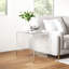 Table basse rectangulaire 21 po en acrylique transparent, table d'appoint moderne cascade de 15 mm d'épaisseur