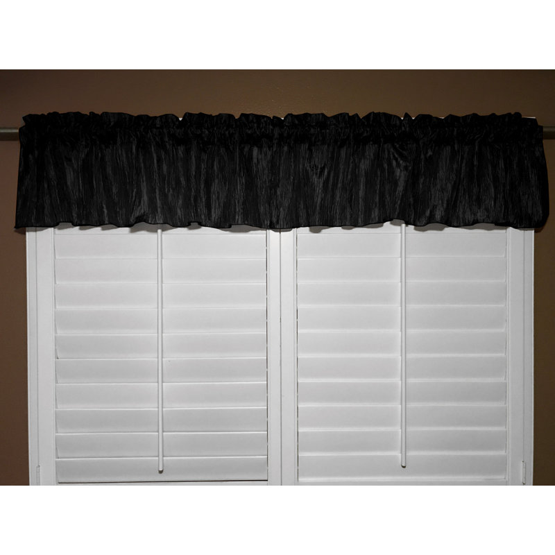 Shivonni Tailored Window Valance, 54" W x 16" L, Black
