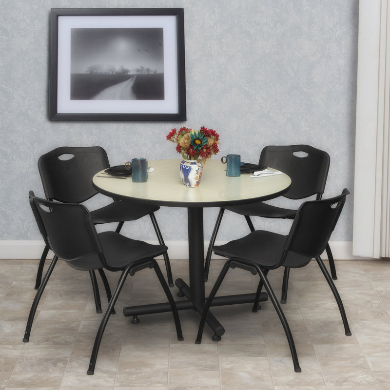 Table de salle de repos Nicklo, Érable, Noir, 29" H x 36" L x 36" D