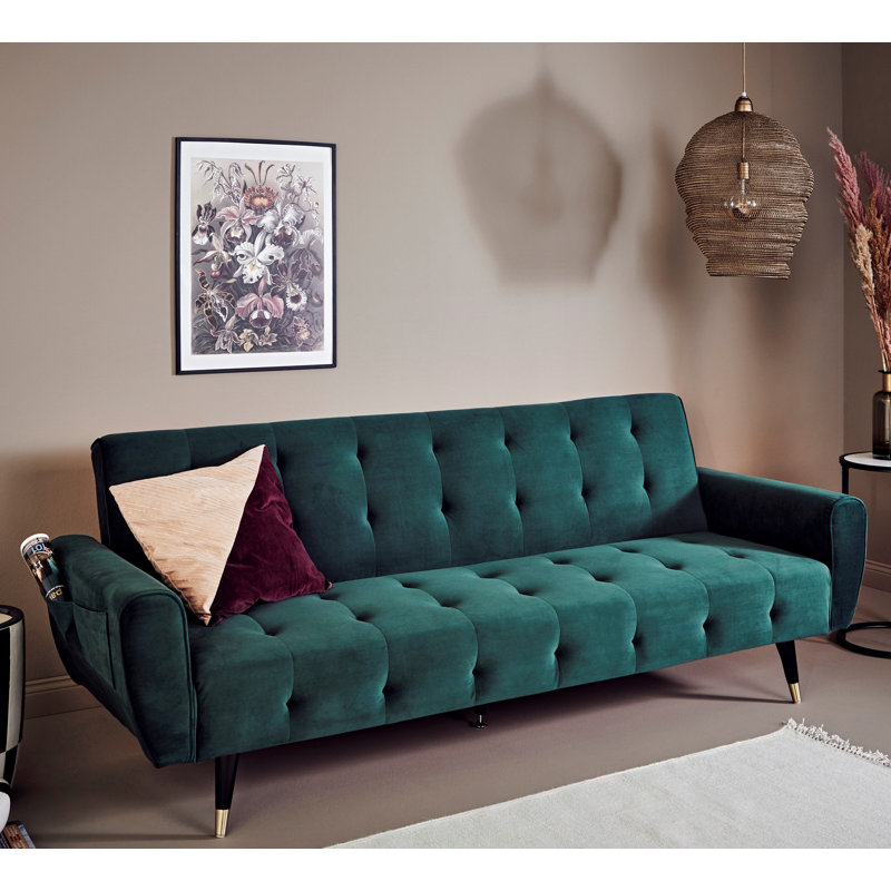 Shiflet 3 Seater Sleeper, Opal Green Velvet