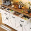 180cm Kitchen Pantry With LED Lights and Charging Station, 4 Drawers,6 Cabinets, Adjustable Shelves