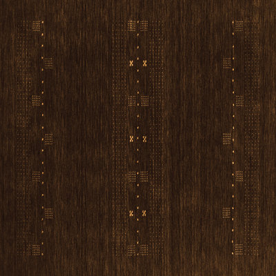 Tapis en chenille / polyester Sohib tissé à la machine en brun foncé / gris / beige