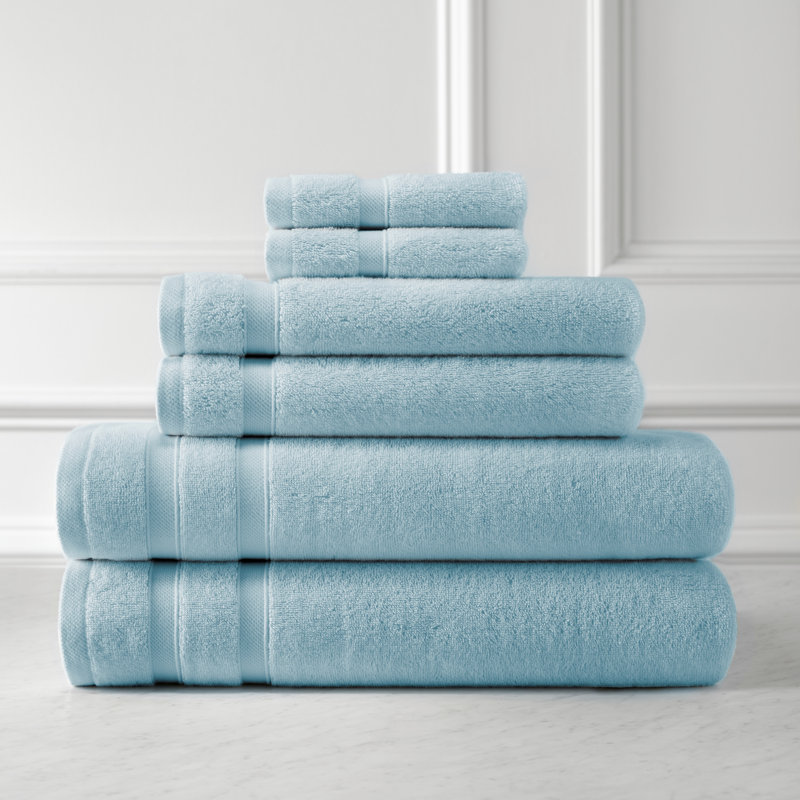 Ensemble de serviettes 6 pièces 100% coton de qualité supérieure Southshore, Bleu pâle