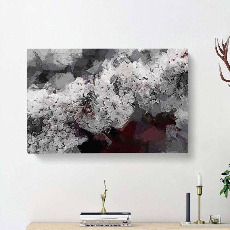 Winters Bloom Flowers In Abstract - Wrapped Canvas Print, 60cm H x 91cm W x 3cm D