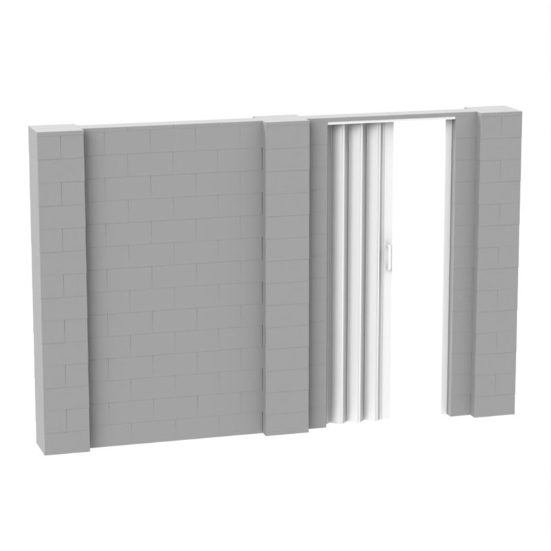 Ensemble mural bloc géant, Gris clair, 132"