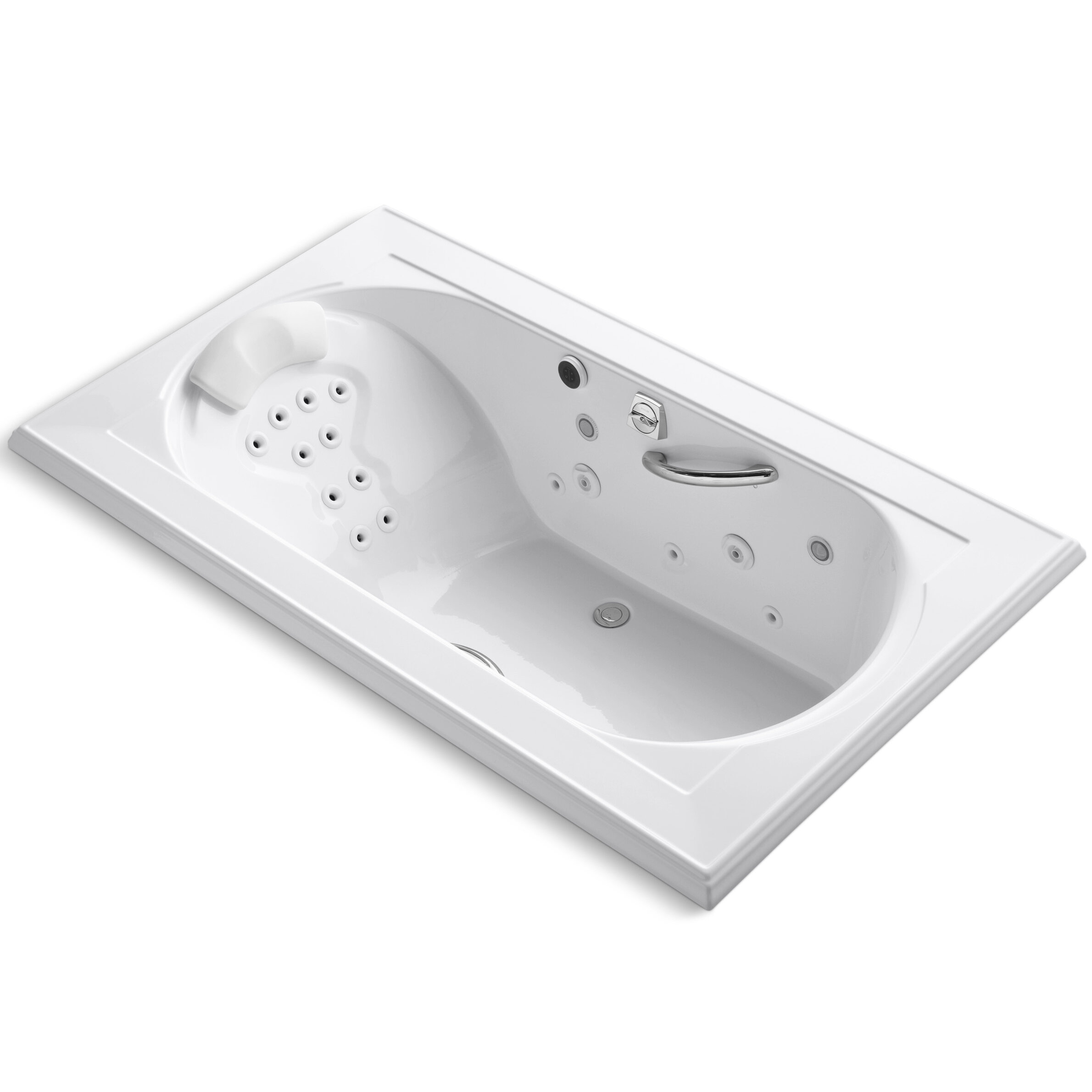 KOHLER Underscore 42-in W x 72-in L Almond Acrylic Rectangular Front Center  Drain Drop-In Air Bath at
