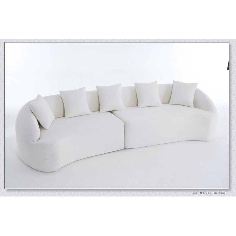 Canapé d'angle modulaire sans ossature incurvée de 280 cm (110 pouces), canapé-lit en chenille haute densité pour salon, chambre et appartement