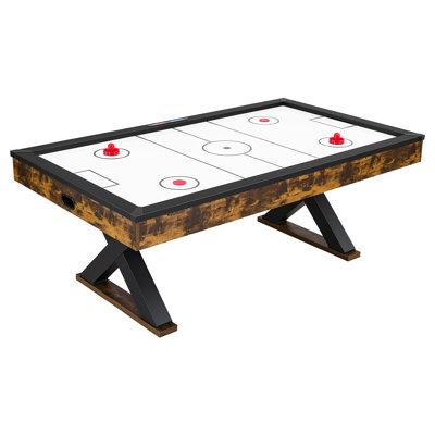 84" Air Hockey Table with Electronic Scorer & Powerful Blower, Ideal for Family Game Rooms, Basements, and Homes, Arcade-Style Air Hockey Table Set with Pushers & Pucks, Durable X-shaped Leg Design