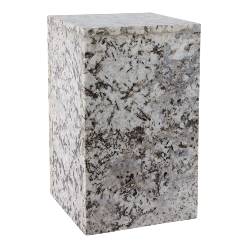 Sagebrook Home 20X12" Marble Pedestal Accent Table, White/Black, White/Black