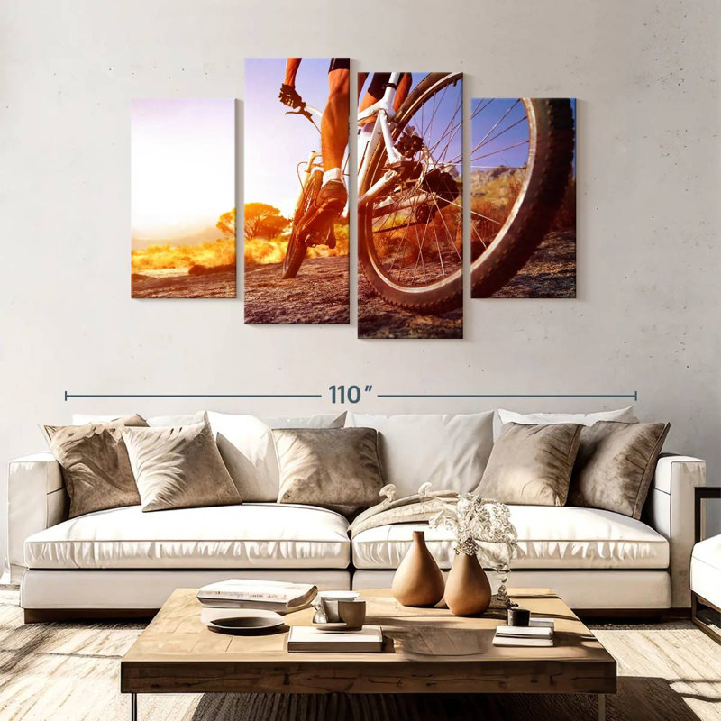Sireci Cycling At Sunset, 54" H x 84" W