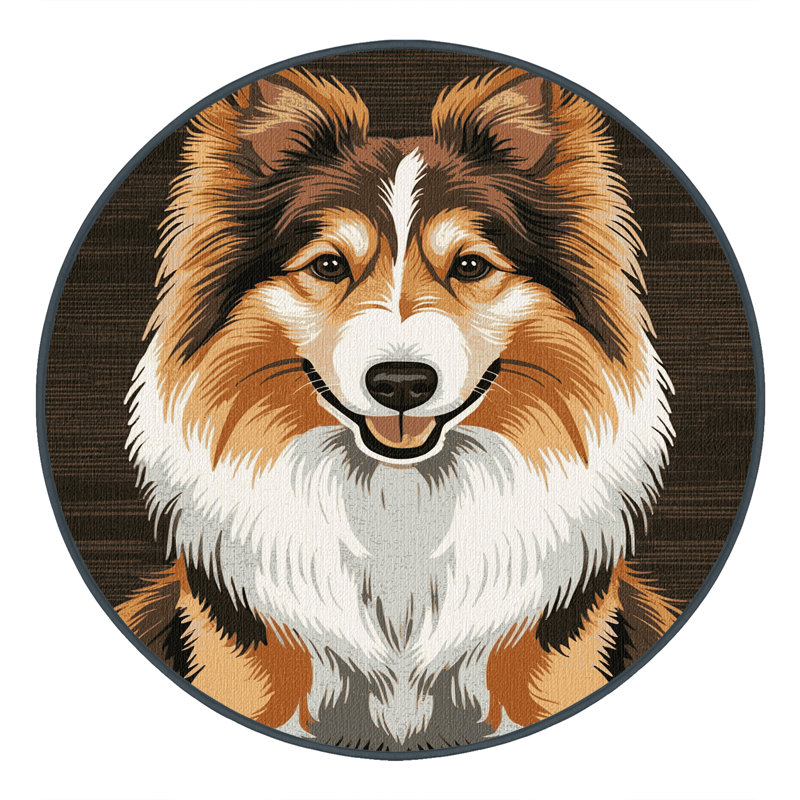  Tapis lavable Shetland Sheepdog Dogs, Rectangulaire 8 pi x 12 pi