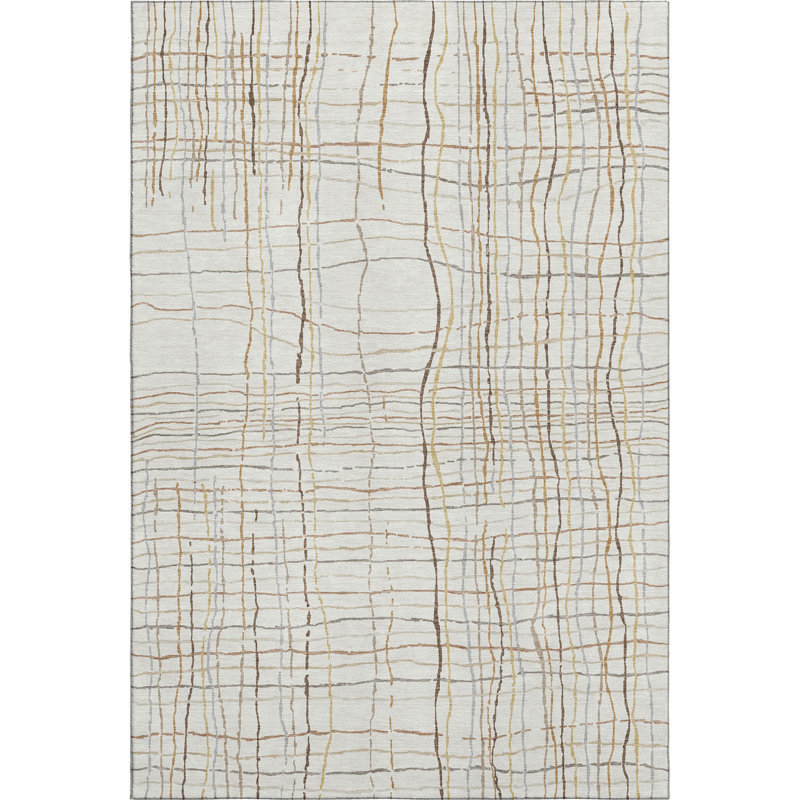 Premium Machine Washable Cortes AMF998 Stripes Rug, Rectangle 3' x 5'