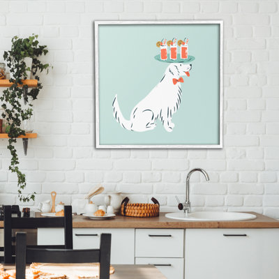 Desserte pour chien avec plateau à boissons, estampe numérique, design par Krissy Mast