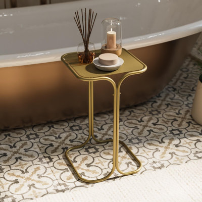 Table basse Modern Glam, finition dorée, 11,8 po x 20,5 po x 11,8 po | Fabrication 100% métal, assemblée | Design élégant et durable, parfait pour le salon et la maison, élégant et durable