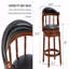 Tabourets de bar en cuir et cuir, chaise de bar pivotante à 360 degrés avec dossier, tabourets de bar à hauteur de comptoir