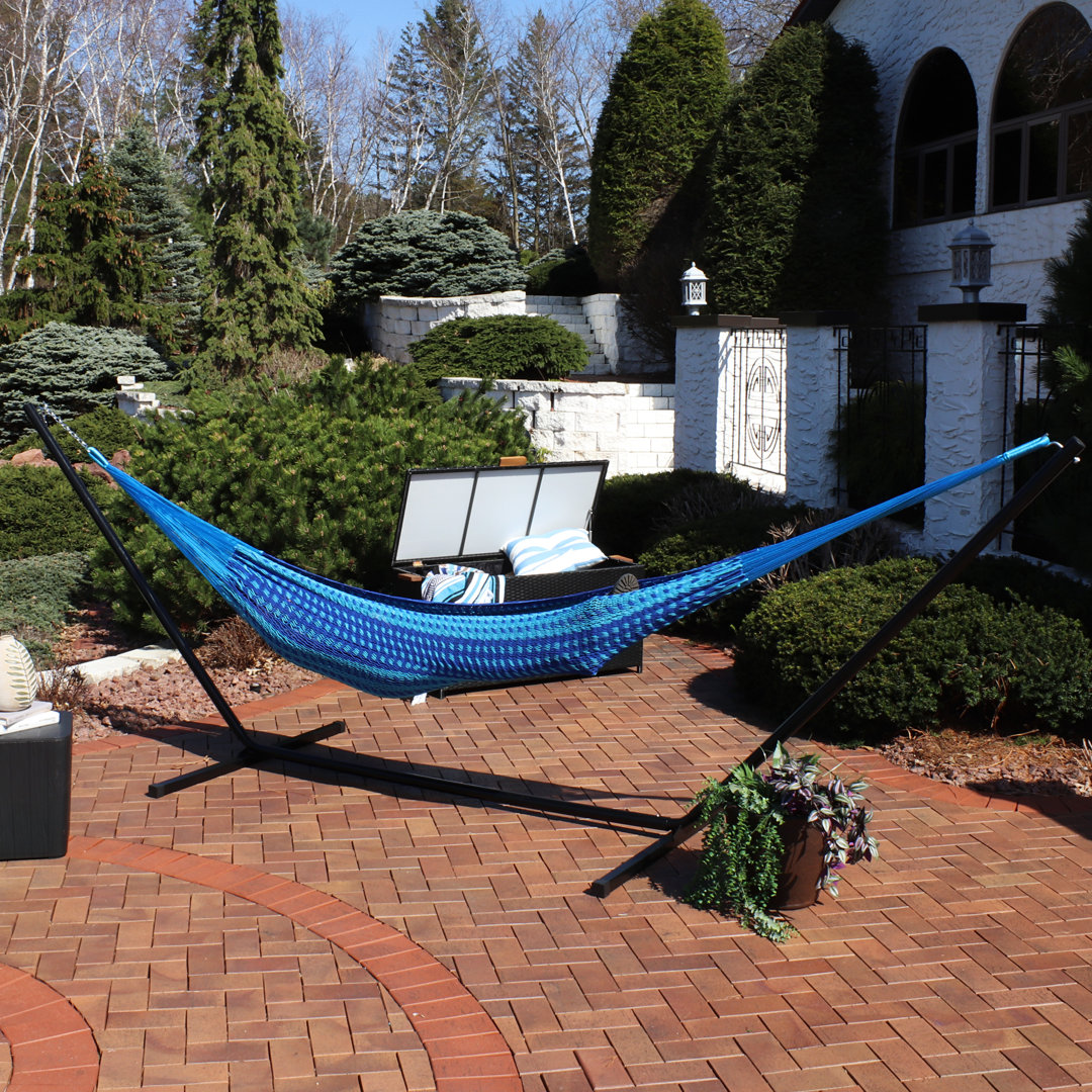 Waldschmidt 2-Person Handwoven Cotton Mayan Family Hammock with Stand Millwood Pines 