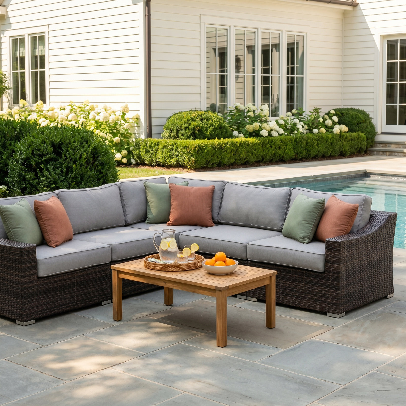 Saffi 6-Person Patio Seating Group, Brown