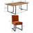 7-Piece Modern Rectangular Dining Table Set For 6 With Upholstered Dining Chairs-445148360